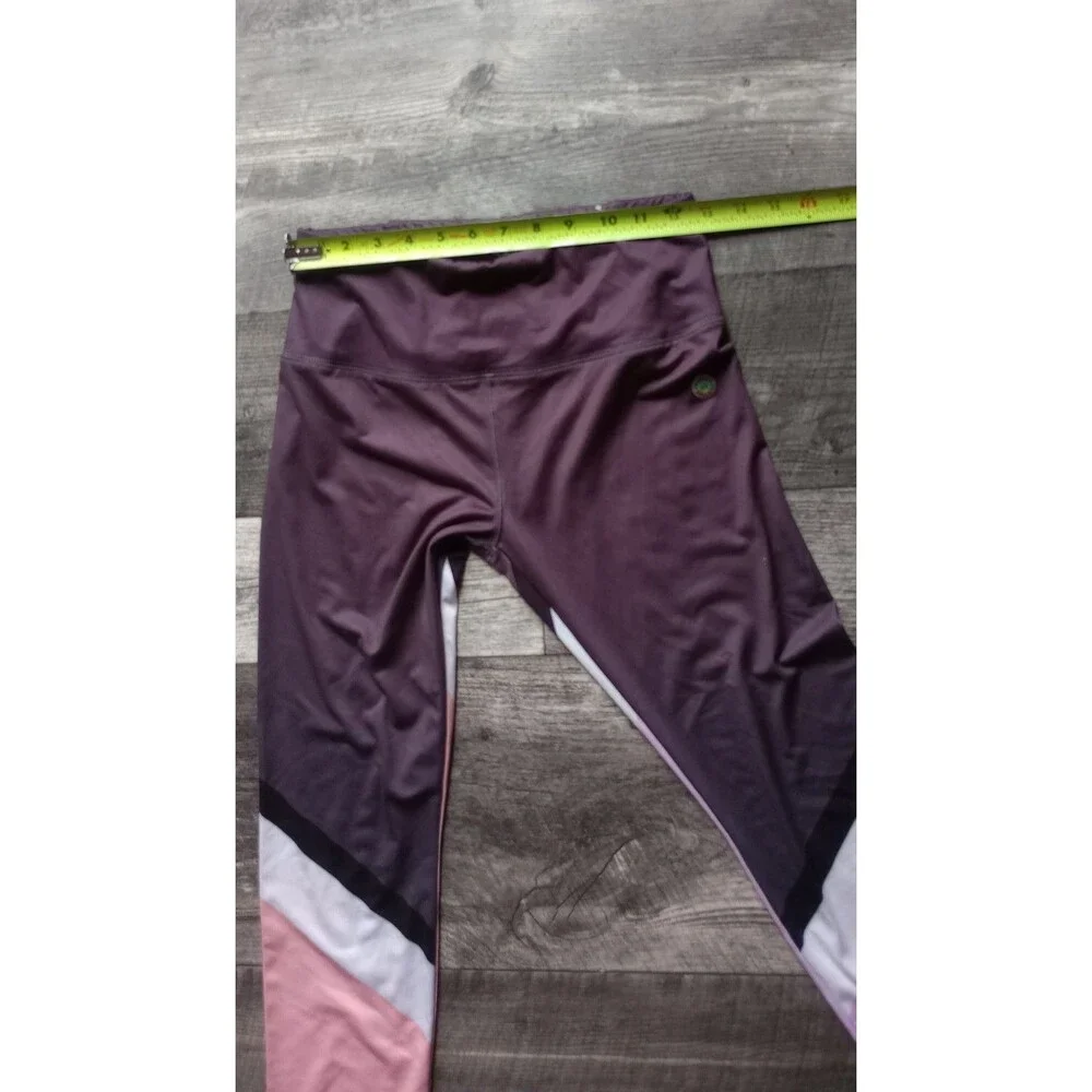 Justice Girls XL Coal, Pink, Orange Leggings With Logo Graphic On Side Of Leg